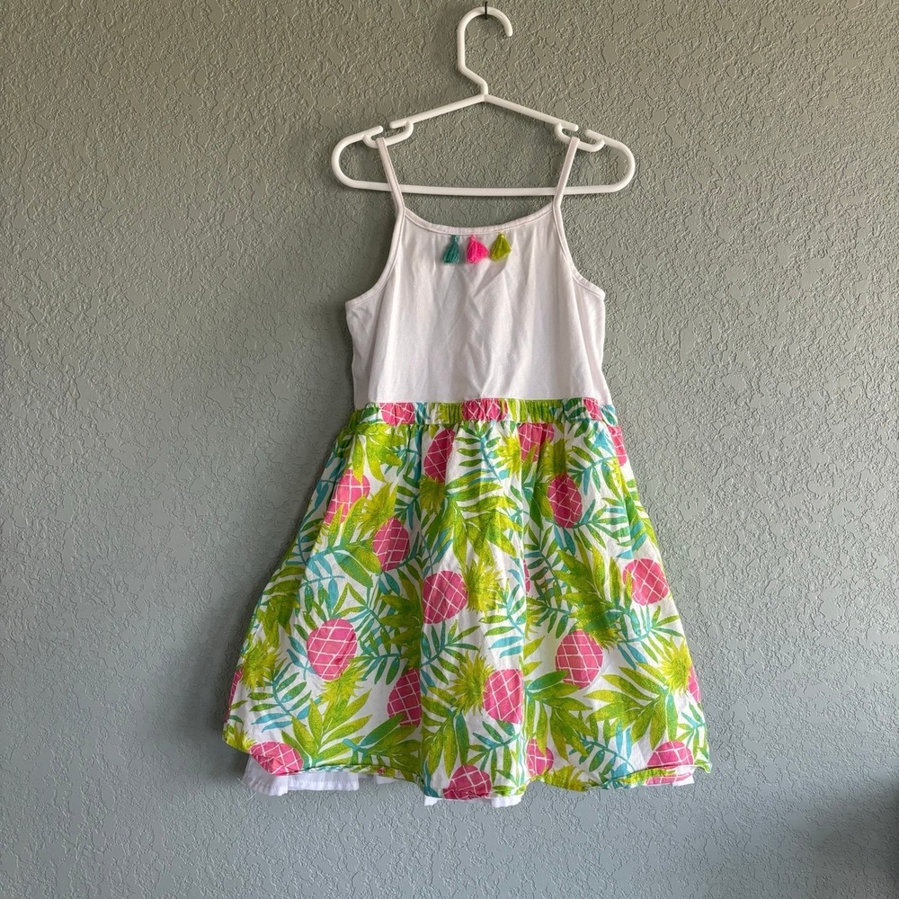 Tommy Bahama Girls Size 6 Sleeveless Summer Sun Dress Tropical Green
